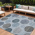 10' X 14' Blue And Gray Geometric Washable Indoor Outdoor Area Rug - 880016663822