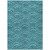 9' X 12' Teal Blue Fern Green And Ivory Geometric Washable Indoor Outdoor Area Rug
