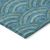 9' X 12' Teal Blue Fern Green And Ivory Geometric Washable Indoor Outdoor Area Rug