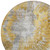 8' Gold Beige And Ivory Round Abstract Washable Indoor Outdoor Area Rug Transitional Style - Gold, Beige, Ivory Color