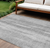 8' X 10' Silver Gray And Graphite Botanical Leaves Washable Indoor Outdoor Area Rug