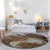 8' Round Brown Round Abstract Washable Non Skid Indoor Outdoor Area Rug