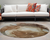 8' Round Brown Round Abstract Washable Non Skid Indoor Outdoor Area Rug