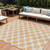 8' X 10' Peach And Ivory Polka Dot Washable Indoor Outdoor Area Rug