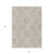 9' X 12' Taupe Khaki And Ivory Floral Medallion Washable Indoor Outdoor Area Rug