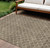 10' X 14' Brown And Beige Geometric Washable Indoor Outdoor Area Rug Transitional Style - Brown, Beige Color