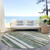 8' Sage And Beige Round Striped Washable Indoor Outdoor Area Rug