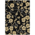 10' X 14' Black And Gold Floral Washable Indoor Outdoor Area Rug