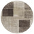 8' Brown And Taupe Round Geometric Washable Indoor Outdoor Area Rug