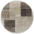 8' Brown And Taupe Round Geometric Washable Indoor Outdoor Area Rug