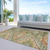 8' X 10' Green And Terra Cotta Southwestern Washable Indoor Outdoor Area Rug