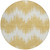 8' Gold And Ivory Round Chevron Washable Indoor Outdoor Area Rug