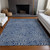 10' X 14' Navy Blue And Gray Abstract Washable Indoor Outdoor Area Rug - 880016756838