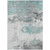 9' X 12' Teal Blue And Gray Abstract Washable Indoor Outdoor Area Rug