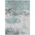 9' X 12' Teal Blue And Gray Abstract Washable Indoor Outdoor Area Rug