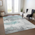 9' X 12' Teal Blue And Gray Abstract Washable Indoor Outdoor Area Rug