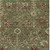 8' X 10' Fern Green Brown And Red Floral Washable Indoor Outdoor Area Rug