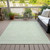 10' X 14' Mint Green And Ivory Geometric Washable Indoor Outdoor Area Rug Transitional Style - Mint Green, Ivory Color