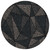8' Black Charcoal And Gray Round Geometric Washable Indoor Outdoor Area Rug