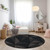 8' Black Charcoal And Gray Round Geometric Washable Indoor Outdoor Area Rug