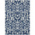 9' X 12' Navy Blue And Ivory Floral Washable Indoor Outdoor Area Rug