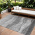 9' X 12' Gray And Charcoal Abstract Washable Indoor Outdoor Area Rug - 880016670349