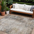 9' X 12' Ivory Blue And Copper Abstract Washable Indoor Outdoor Area Rug