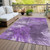 9' X 12' Purple Lilac And Eggplant Abstract Washable Indoor Outdoor Area Rug