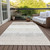 9' X 12' Ivory Beige And Taupe Striped Washable Indoor Outdoor Area Rug