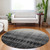 8' Black Ivory And Gray Round Ombre Washable Indoor Outdoor Area Rug