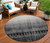 8' Black Ivory And Gray Round Ombre Washable Indoor Outdoor Area Rug