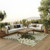 12' X 15' Ivory And Green Floral Indoor Outdoor Area Rug Polypropylene
