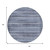 8' Blue And Charcoal Round Striped Washable Indoor Outdoor Area Rug - Blue, Charcoal