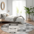 8' Gray And Charcoal Round Geometric Washable Indoor Outdoor Area Rug
