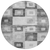 8' Gray And Charcoal Round Geometric Washable Indoor Outdoor Area Rug