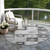 8' Gray And Charcoal Round Geometric Washable Indoor Outdoor Area Rug
