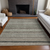 8' X 10' Taupe And Brown Striped Washable Indoor Outdoor Area Rug