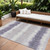 9' X 12' Lavender Purple And Ivory Striped Washable Indoor Outdoor Area Rug