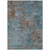 9' X 12' Teal Blue And Brown Abstract Washable Indoor Outdoor Area Rug