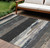 10' X 14' Black Abstract Washable Indoor Outdoor Area Rug