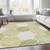 8' X 10' Green Ivory And Gold Geometric Washable Indoor Outdoor Area Rug