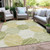 8' X 10' Green Ivory And Gold Geometric Washable Indoor Outdoor Area Rug