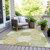 8' X 10' Green Ivory And Gold Geometric Washable Indoor Outdoor Area Rug