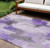 8' X 10' Lavender And Ivory Abstract Washable Indoor Outdoor Area Rug - Lavender, Ivory