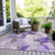 8' X 10' Lavender And Ivory Abstract Washable Indoor Outdoor Area Rug - Lavender, Ivory