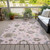 8' X 10' Pink Ivory And Chocolate Floral Washable Indoor Outdoor Area Rug