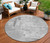 8' Gray And Off White Round Abstract Washable Indoor Outdoor Area Rug