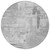 8' Gray And Off White Round Abstract Washable Indoor Outdoor Area Rug