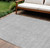 9' X 12' Silver Gray And Ivory Floral Washable Indoor Outdoor Area Rug