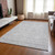 9' X 12' Silver Gray And Ivory Floral Washable Indoor Outdoor Area Rug